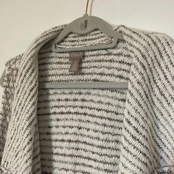 Chico’s Cream and Beige Tan Sweater Vest -Size 2 - Picture 6 of 11